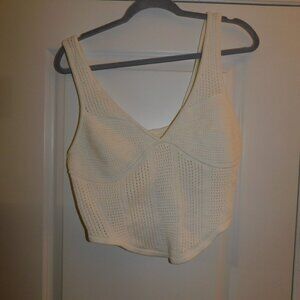 Open-Knit Chase The Sun Corset Tank - ALO Yoga - Ivory - Large